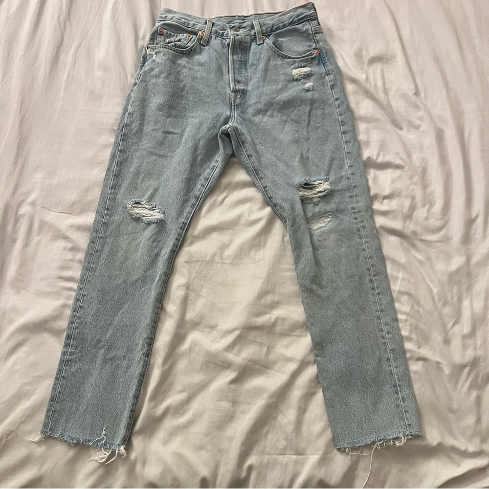Levi's 501 S Skinny Women's Size 28 Light Wash Blue Premium Denim Jeans